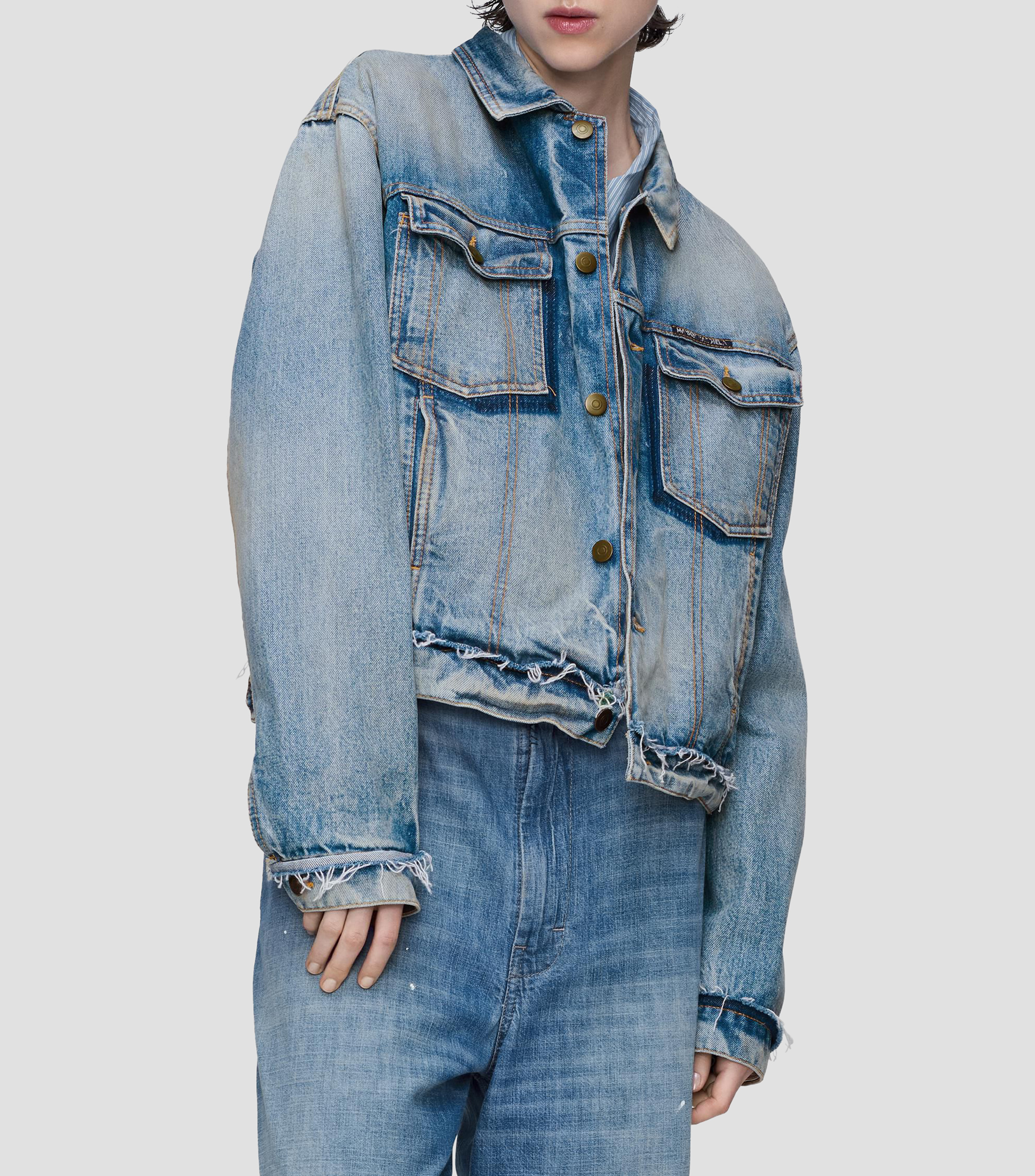 Chamarra de mezclilla con botones Mujer